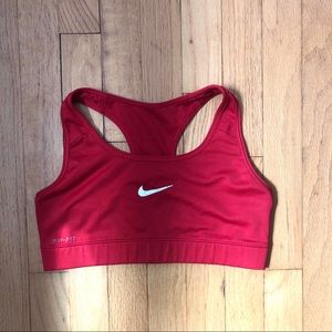 Red Nike sports bra